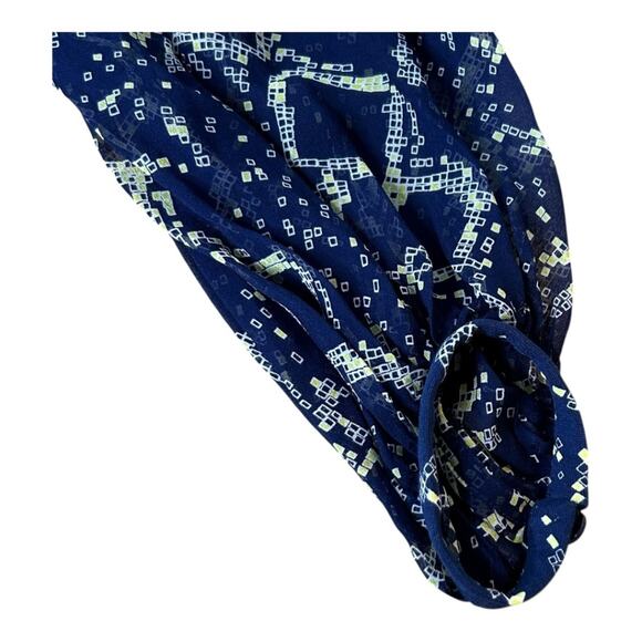 Diane von Furstenberg Sigourney Wrap Dress Snake Check Midnight Blue SZ 2 NWT - Picture 10 of 14